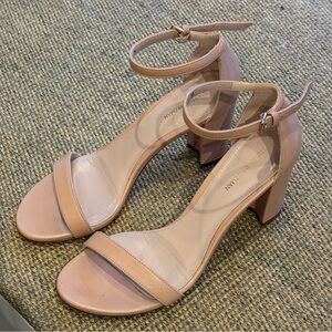 Stuart Weitzman Leather Block Heel